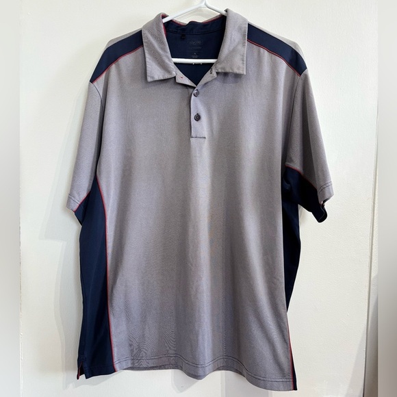🎉4/30$🎉 Adidas Grey and Navy Athletic Polo Shirt 🔺 - Picture 1 of 5
